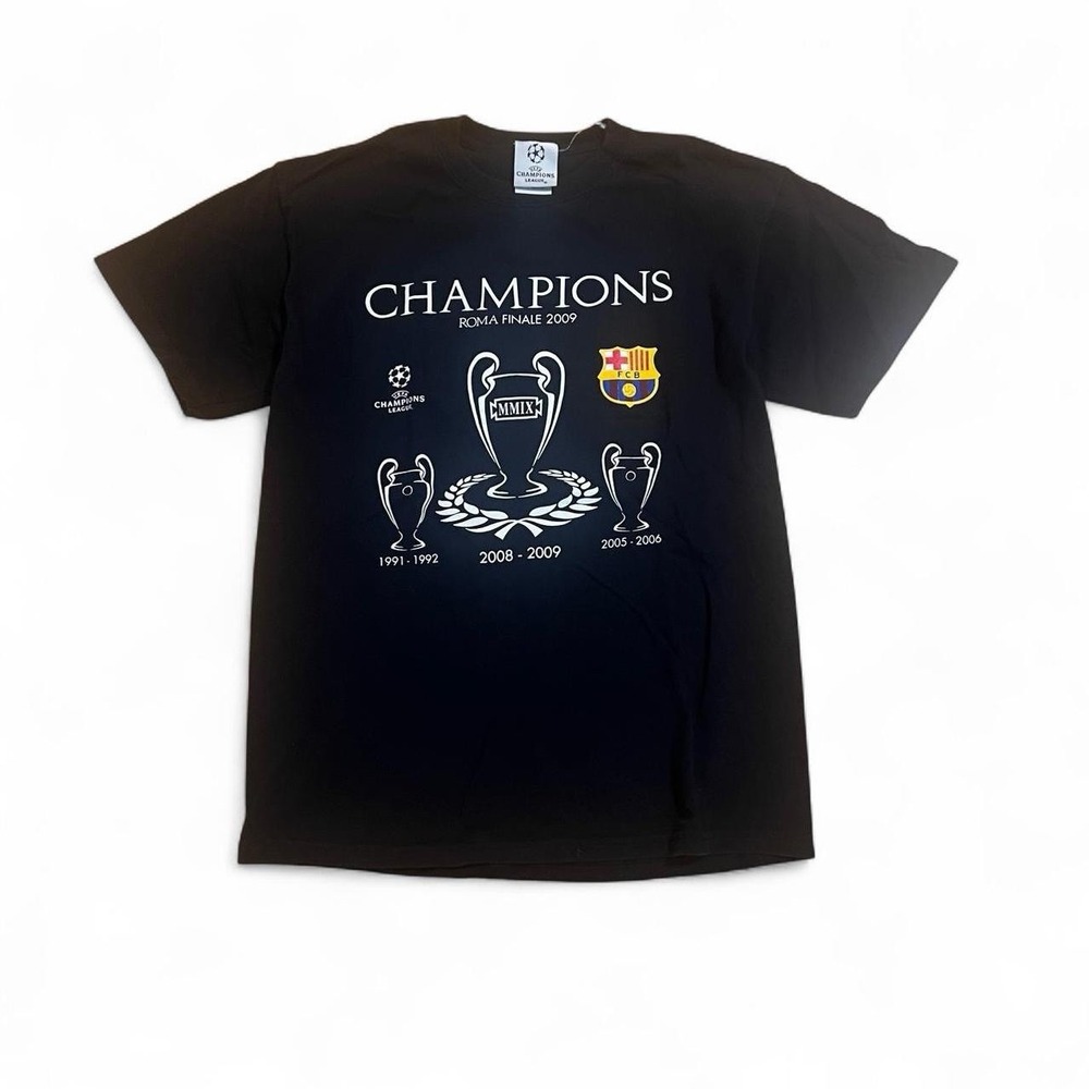 Roma Finale 2009 Black Short Sleeve T-Shirt Men's Size Medium FIFA Soccer Futbol